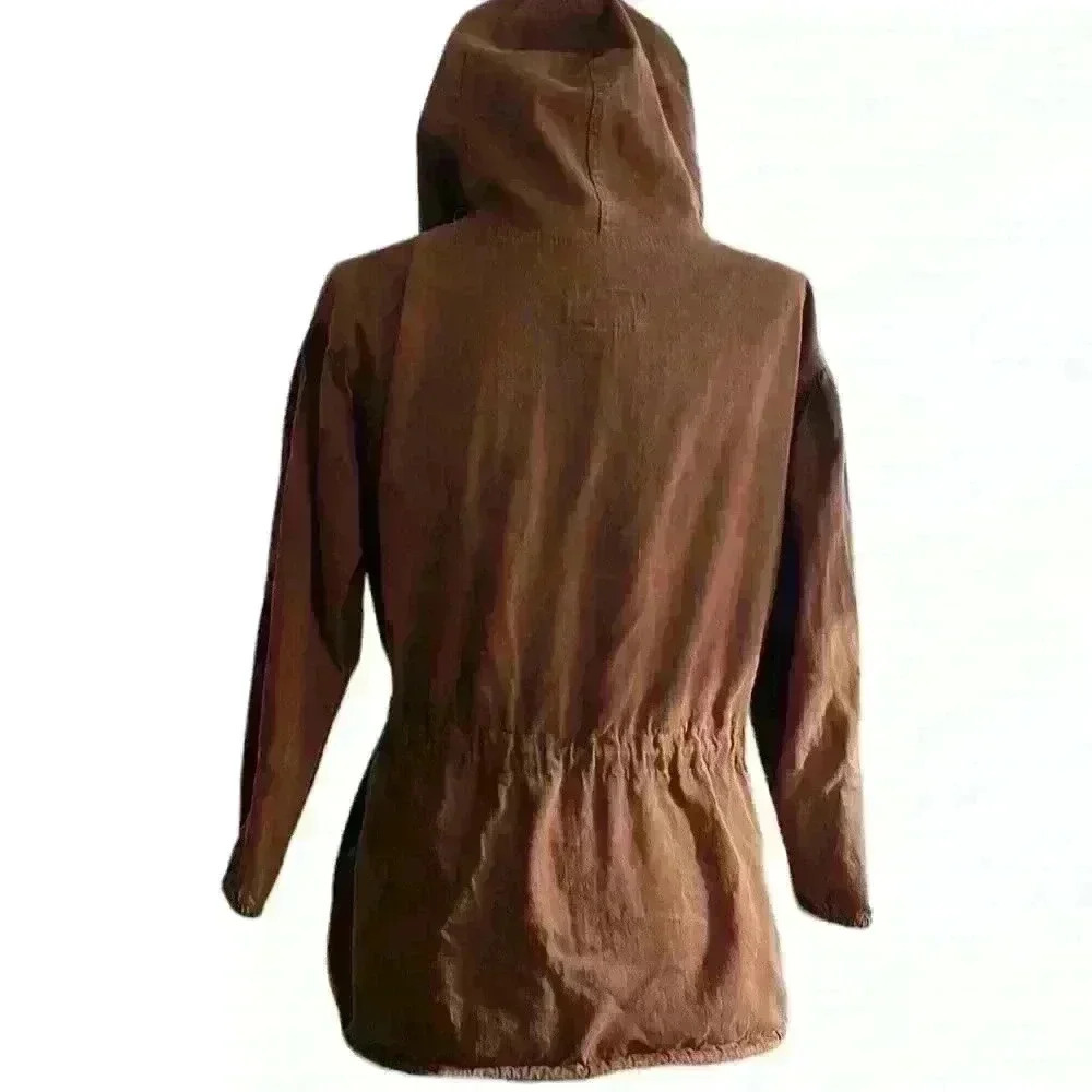 AIRPORT Chocolate Brown Lightweight Jacket Size Medium - Picture 2 of 8